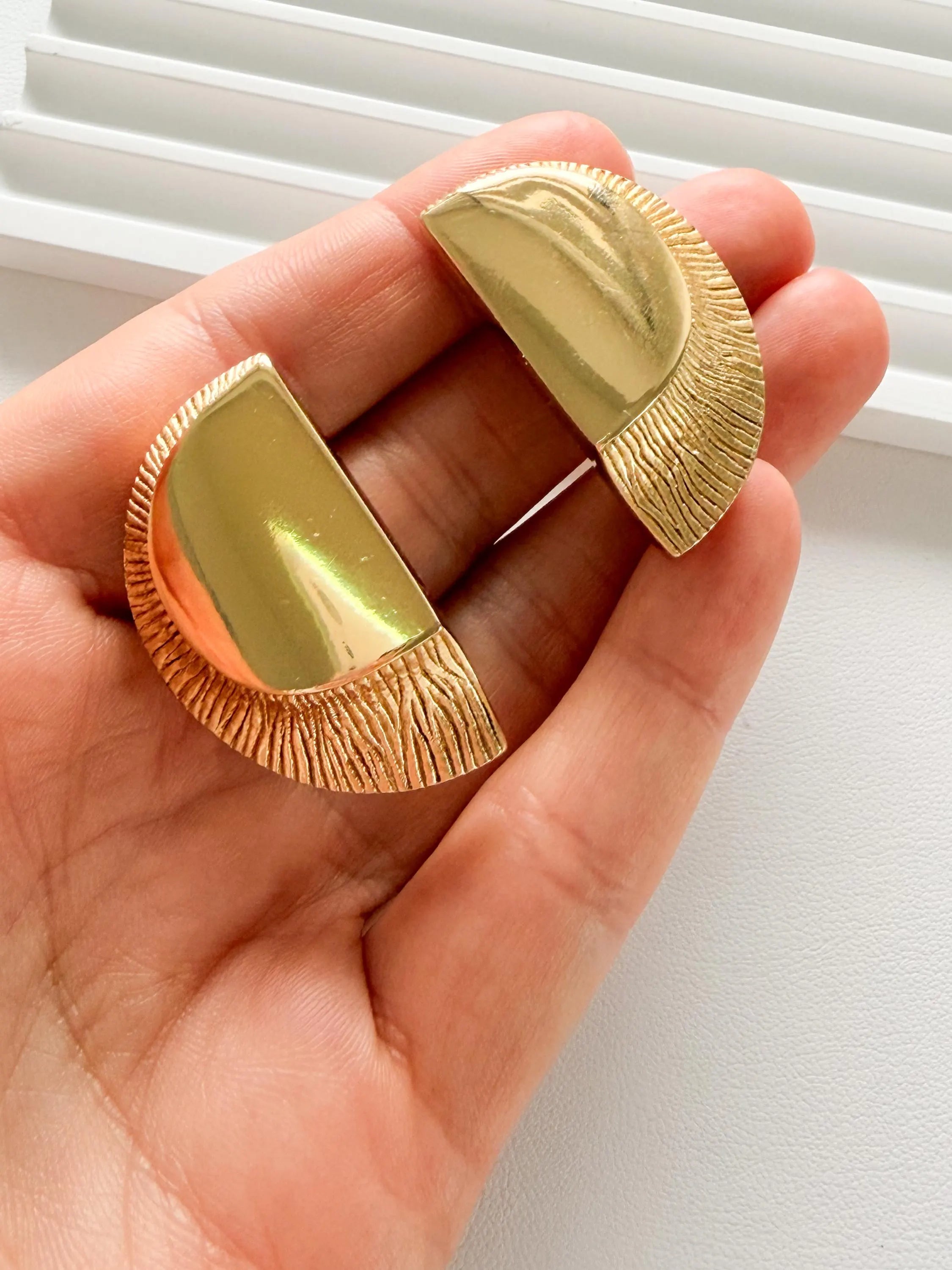 Vintage Christian Dior Germany moon design gold clip on earrings timeless elegant luxury