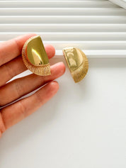 Christian Dior Germany vintage moon earrings gold clip on sophisticated luxury jewelry