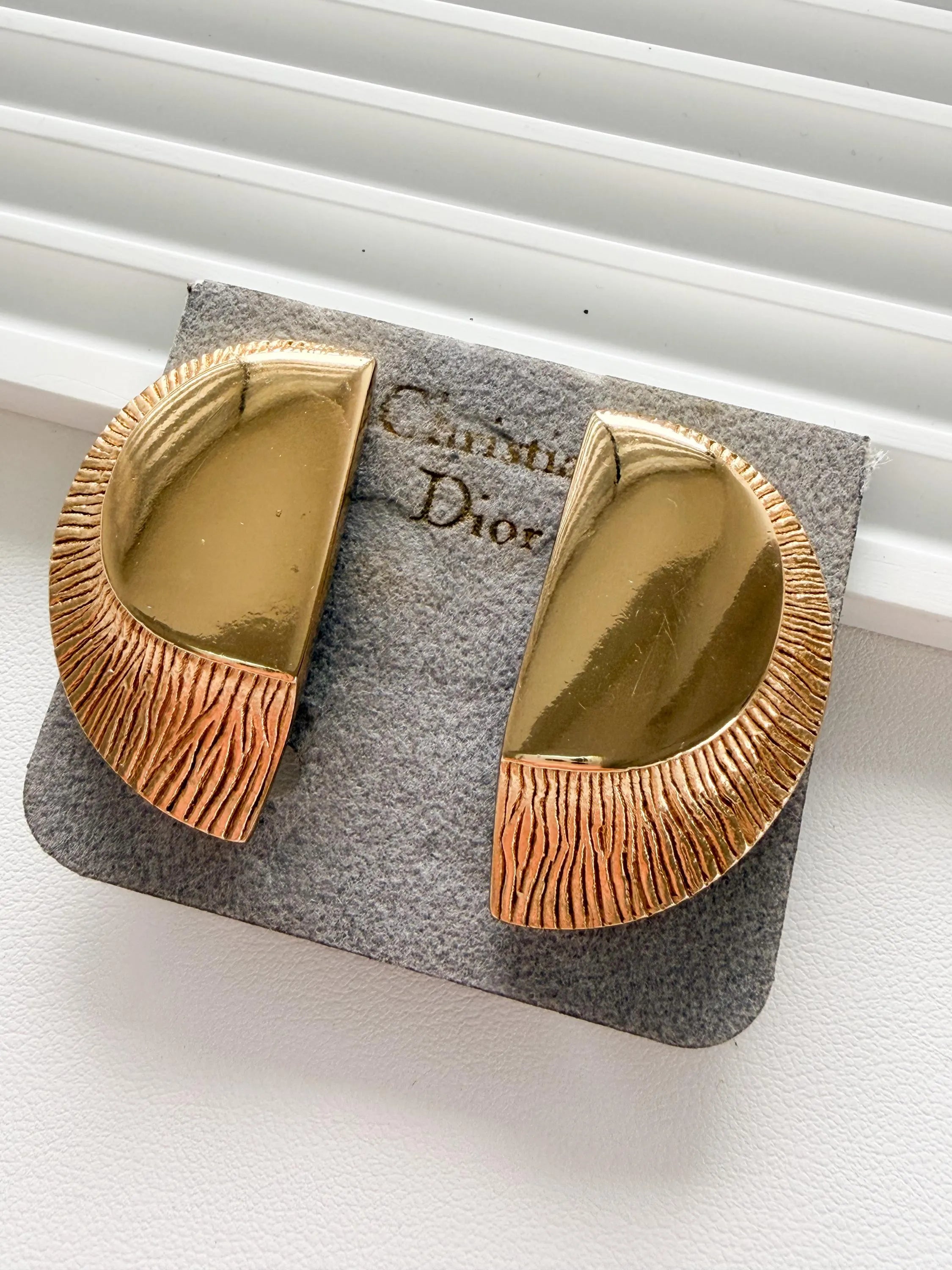 Christian Dior Germany vintage moon earrings gold clip on sophisticated luxury jewelry