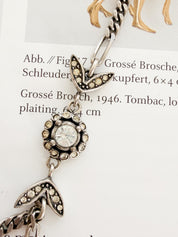 Close-up of sparkling crystal detail on vintage Christian Dior choker necklace