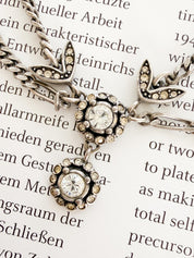 Collectible vintage Christian Dior crystal choker necklace silver tone