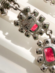 Signed Chr Dior Germany on authentic vintage ruby crystal necklace