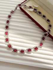 Signed Chr Dior Germany on authentic vintage ruby crystal necklace