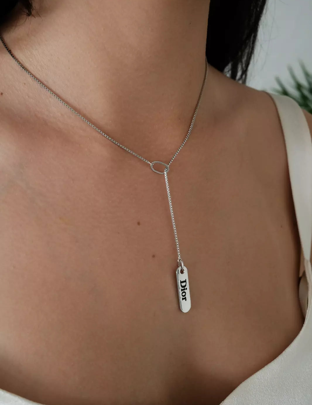 Christian Dior necklace, Dior vintage, Dior  logo necklace, Vintage Christian Dior choker ID tag, John Galliano rare jewelry, Gift for her