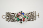 Authentic Christian Dior Stunning  Malacite  Bracelet ,  Dior bracelet  Vintage, silver tone bracelet , natural stone bracelet , Dior 90’s