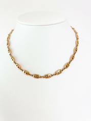 Vintage Dior Necklace, CD Logo Link Necklace, Christian Dior Necklace, Dior Link Gold Tone Necklace, Vintage Jewelry gold Dior letter choker