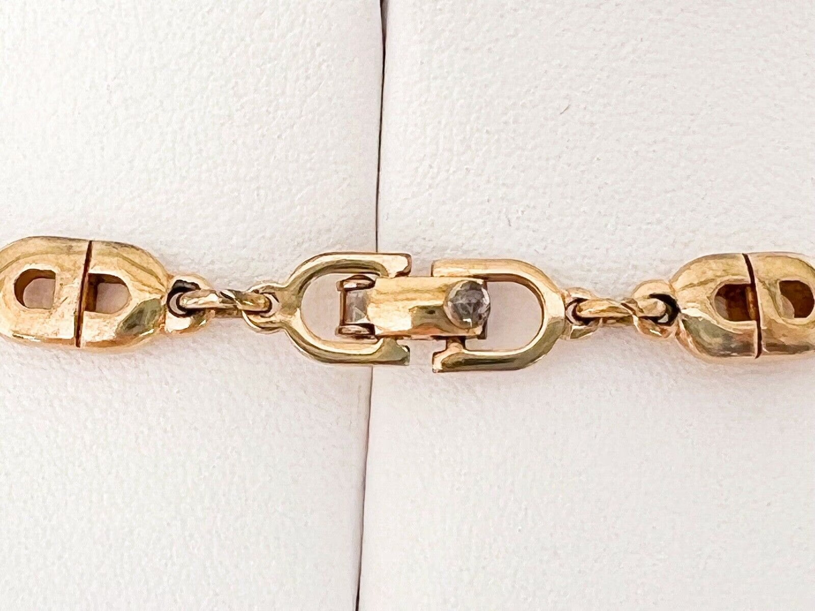 Vintage Dior Necklace, CD Logo Link Necklace, Christian Dior Necklace, Dior Link Gold Tone Necklace, Vintage Jewelry gold Dior letter choker