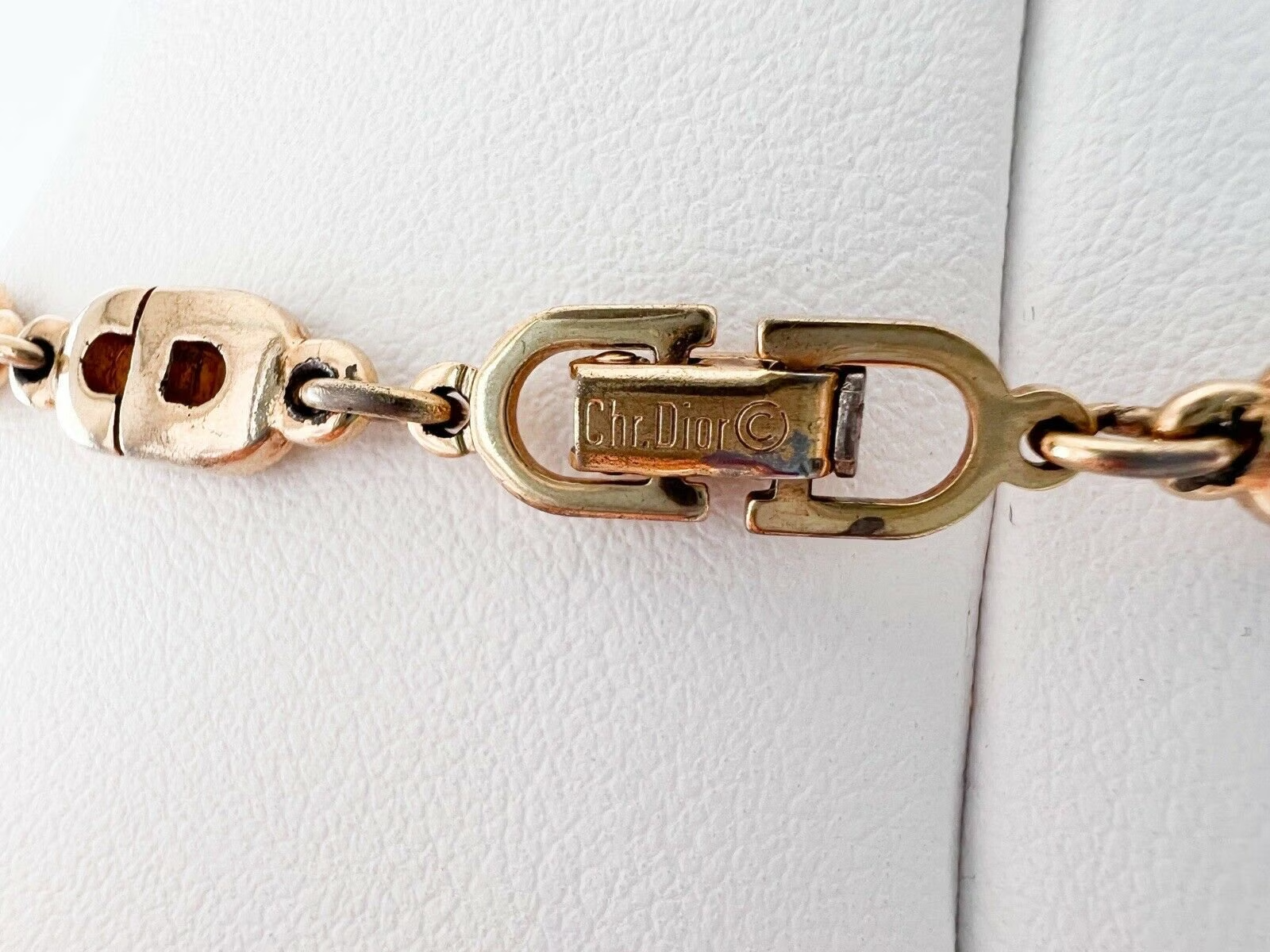 Vintage Dior Necklace, CD Logo Link Necklace, Christian Dior Necklace, Dior Link Gold Tone Necklace, Vintage Jewelry gold Dior letter choker