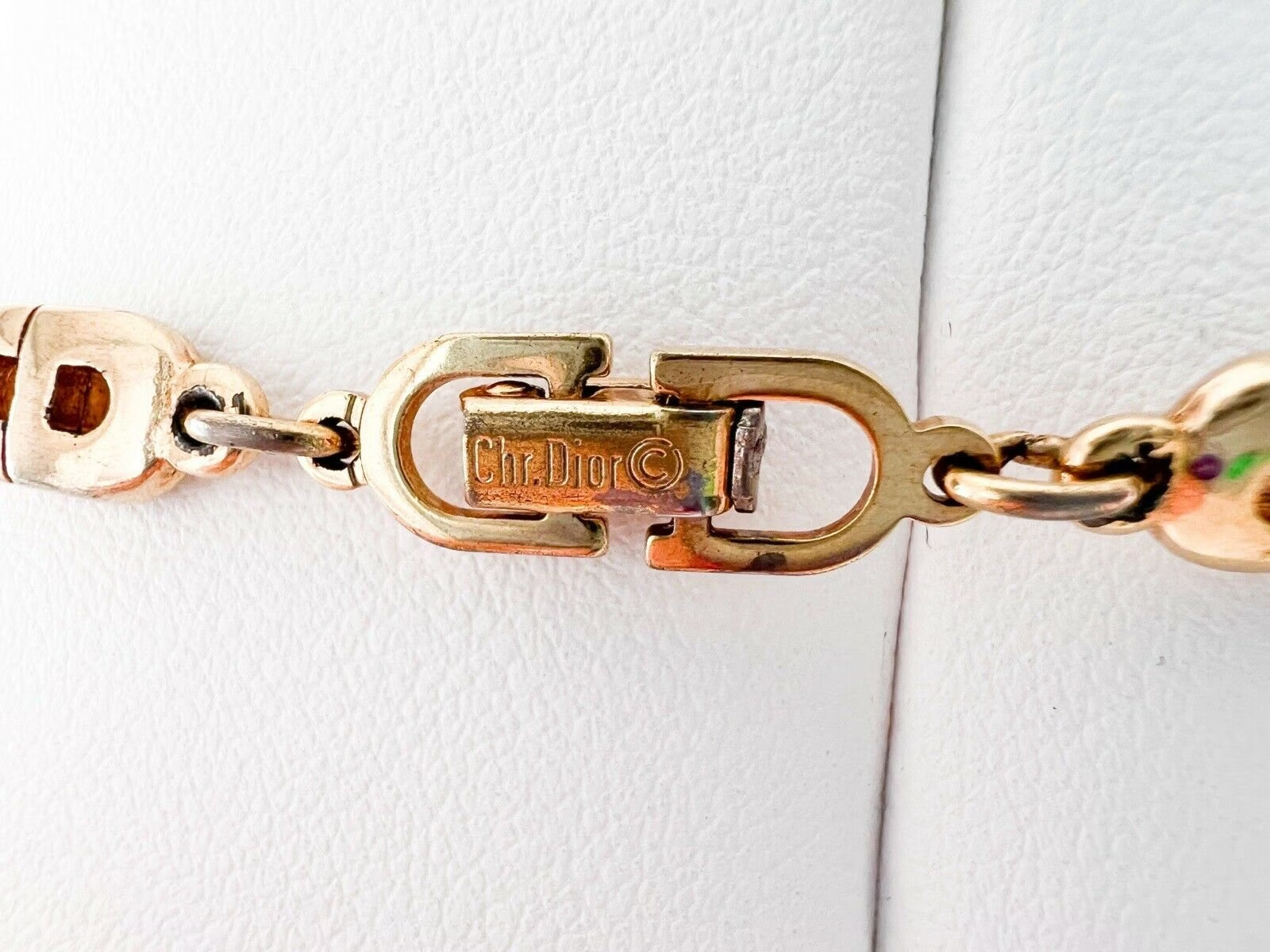 Vintage Dior Necklace, CD Logo Link Necklace, Christian Dior Necklace, Dior Link Gold Tone Necklace, Vintage Jewelry gold Dior letter choker
