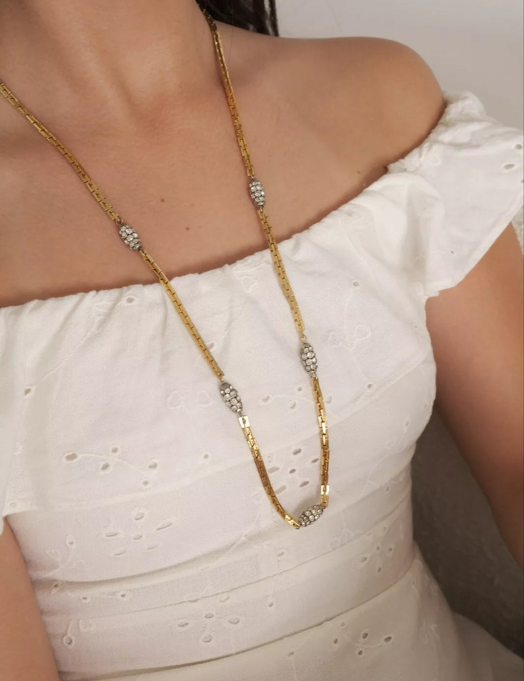 Authentic Christian Dior Necklace 1973 , Vintage Chain Necklace, Gold Tone Necklace, Vintage Logo Necklace, Jewelry for Women, Gift for her