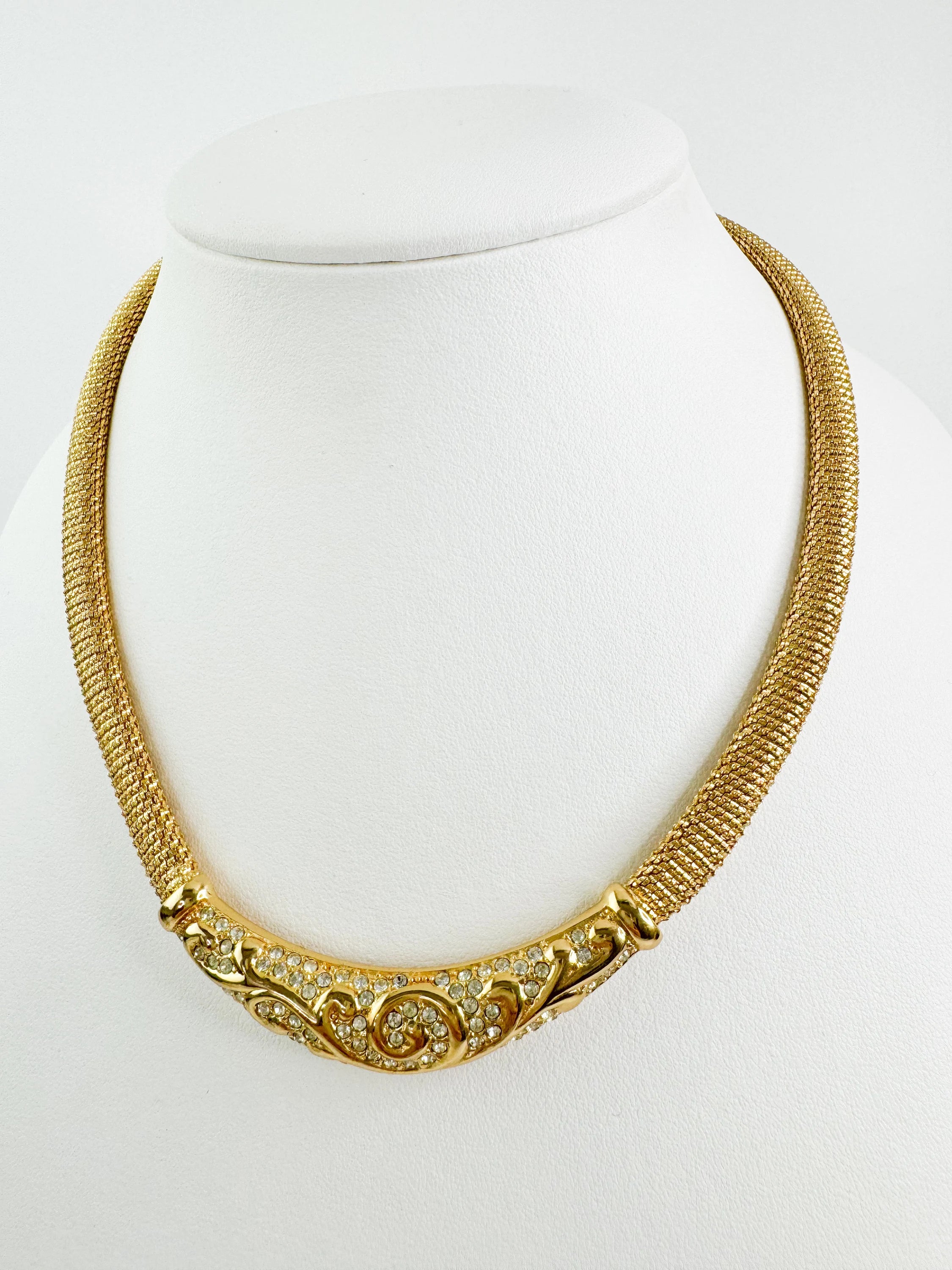 Christian Dior Necklace Bridal necklace choker Vintage Rhinestone