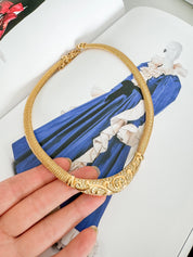 Vintage Christian Dior Necklace , Bridal necklace , vintage Necklace , personalized Gift , choker necklace Gold Authentic vintage Rhinestone