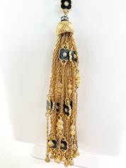 Vintage Christian Dior Necklace, Vintage Dior necklace Fringe, Dior Germany Gold Tone Choker Necklace Dior Tassel necklace, charm necklace