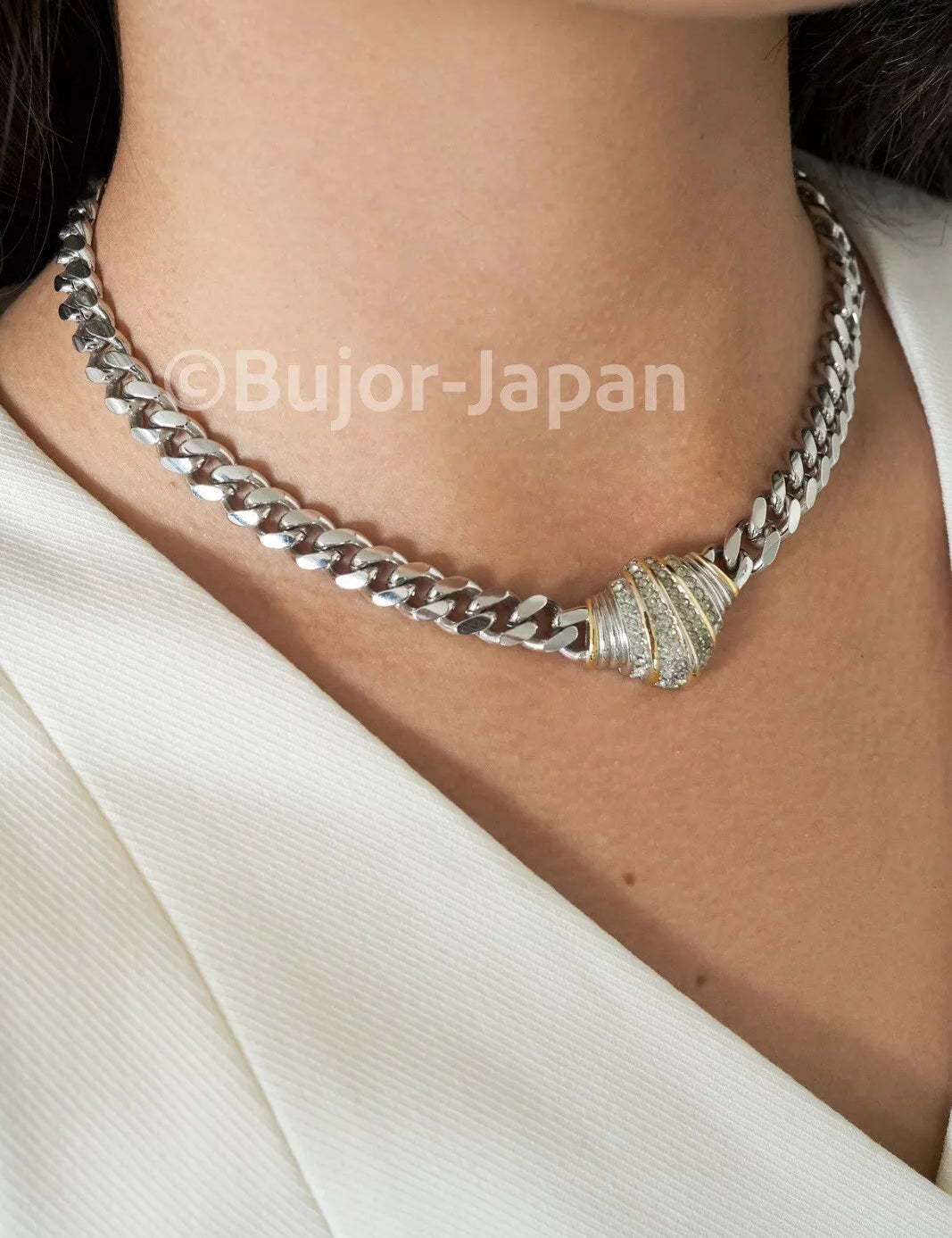 Vintage Christian Dior Necklace, Vintage Necklace Silver, Choker Necklace, Bridesmaid Necklace, Charm Necklace, Vintage Rhinestone, Wedding