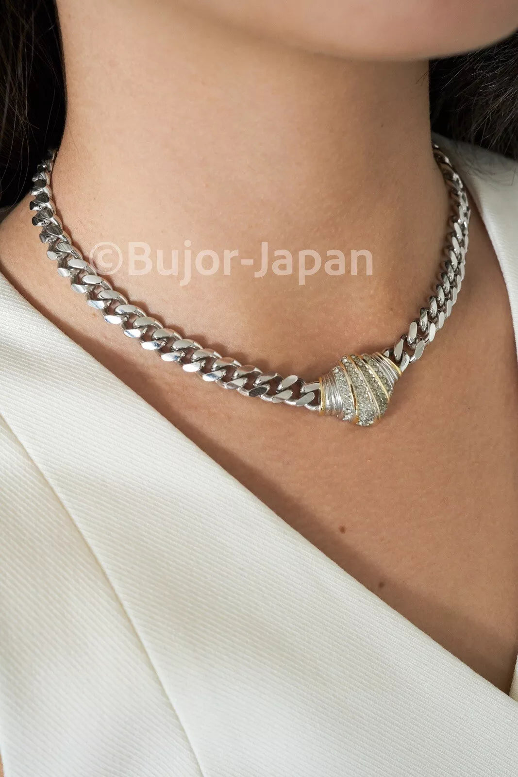 Vintage Christian Dior Necklace, Vintage Necklace Silver, Choker Necklace, Bridesmaid Necklace, Charm Necklace, Vintage Rhinestone, Wedding