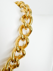 Vintage Christian Dior  ID choker Necklace, Dior Chain Necklace, Gold Tone Necklace John Galliano Dior chunky Curb necklace , Gift for her