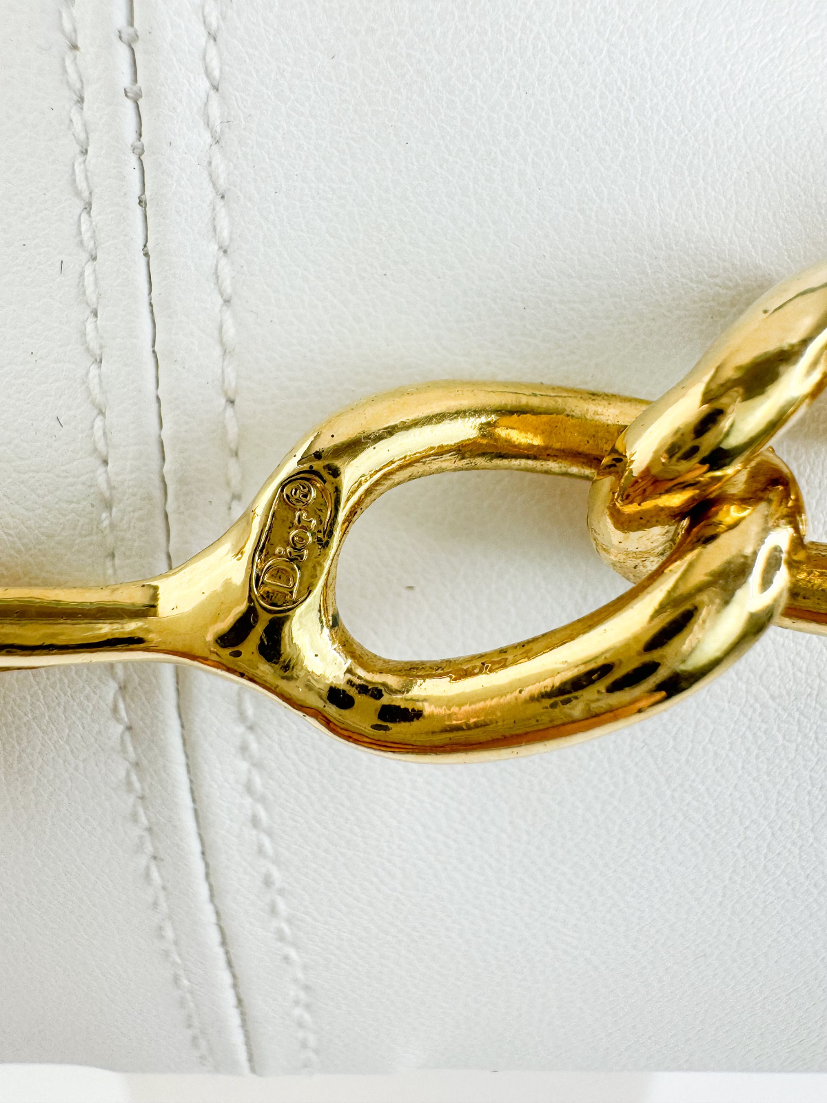 Vintage Christian Dior  ID choker Necklace, Dior Chain Necklace, Gold Tone Necklace John Galliano Dior chunky Curb necklace , Gift for her