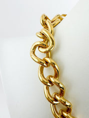 Vintage Christian Dior  ID choker Necklace, Dior Chain Necklace, Gold Tone Necklace John Galliano Dior chunky Curb necklace , Gift for her