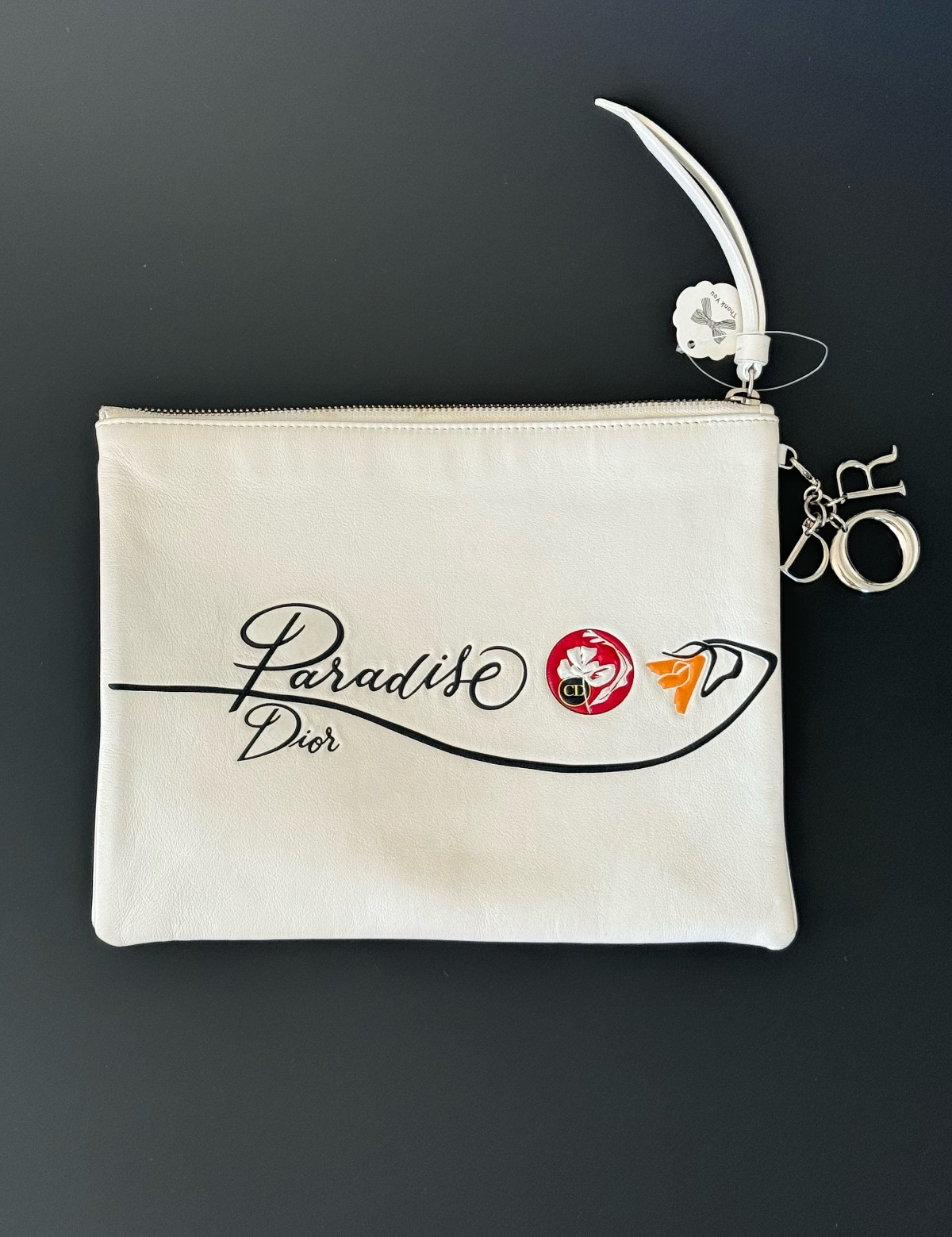 Vintage Christian Dior clutch , Dior Paradise 2016, Leather Pouch Bag, Clutch Bag, White Color Bag, Evening Bag, Gift for her, Dior Handbag