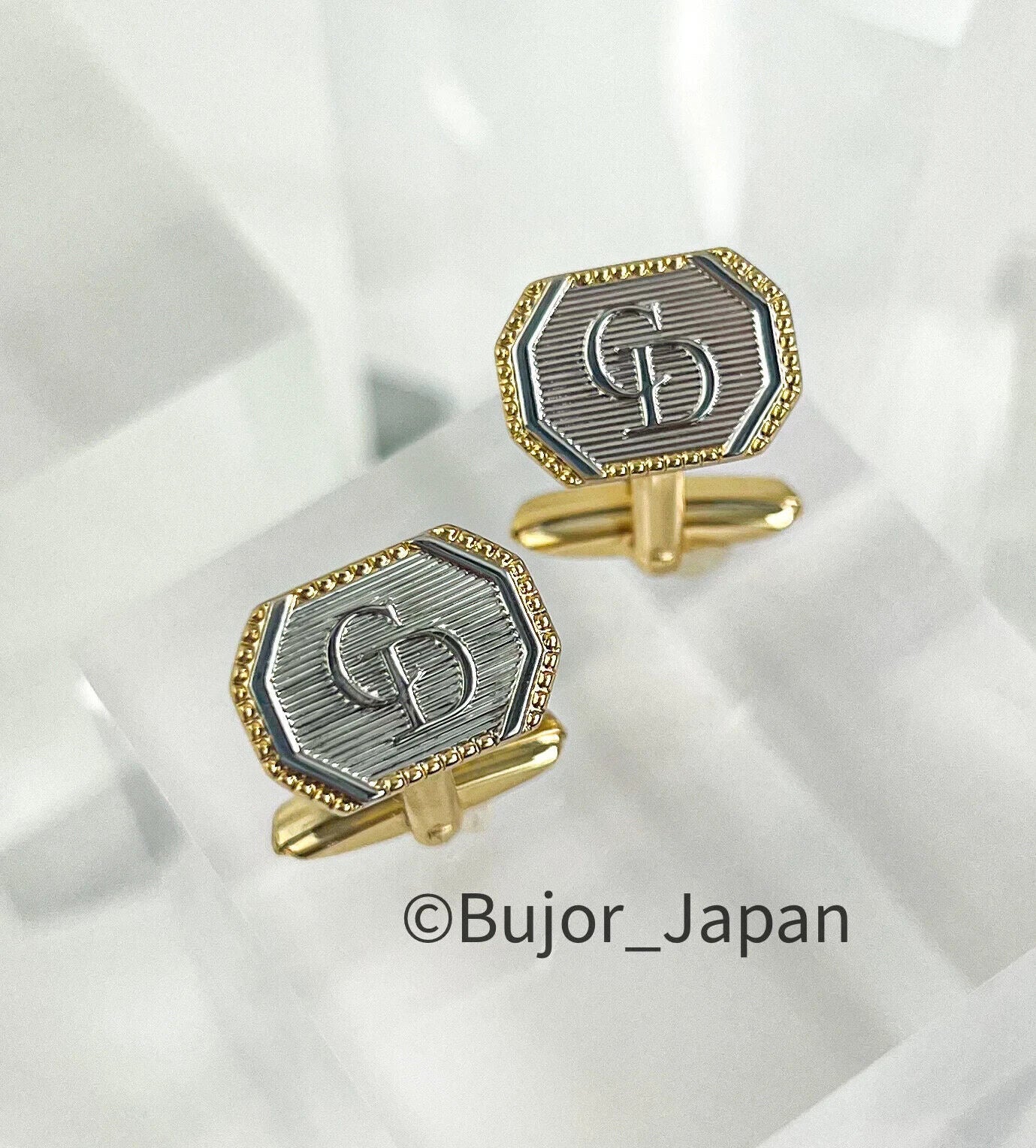 Vintage Christian Dior Cufflinks, Gold Tone Cufflinks, Vintage Cufflinks Gold,  CD initial Logo, Vintage Jewelry, Personalized Gifts, Unisex