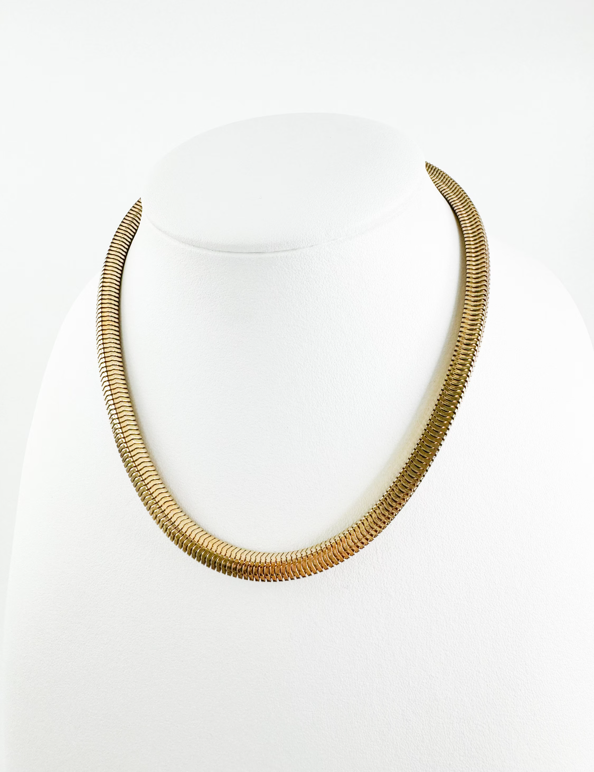 Vintage Christian Dior Necklace 1973 , Dior Chain Necklace, Dior Tubogas necklace Snake chain  Necklace, Gift for her, gold zipper choker