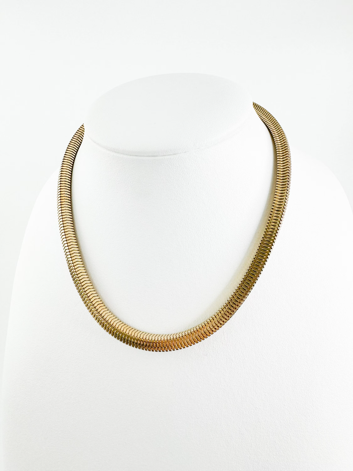 Vintage Christian Dior Necklace 1973 , Dior Chain Necklace, Dior Tubogas necklace Snake chain  Necklace, Gift for her, gold zipper choker