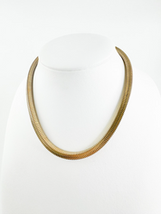 Vintage Christian Dior Necklace 1973 , Dior Chain Necklace, Dior Tubogas necklace Snake chain  Necklace, Gift for her, gold zipper choker