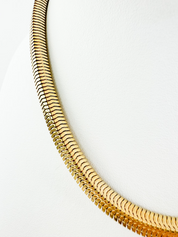 Vintage Christian Dior Necklace 1973 , Dior Chain Necklace, Dior Tubogas necklace Snake chain  Necklace, Gift for her, gold zipper choker