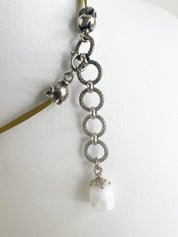 Christian Dior Boutique Necklace, Vintage Dior, Lily of The Valley Charm Necklace, White Floral Necklace, Water Lily Necklace, Gift for Her