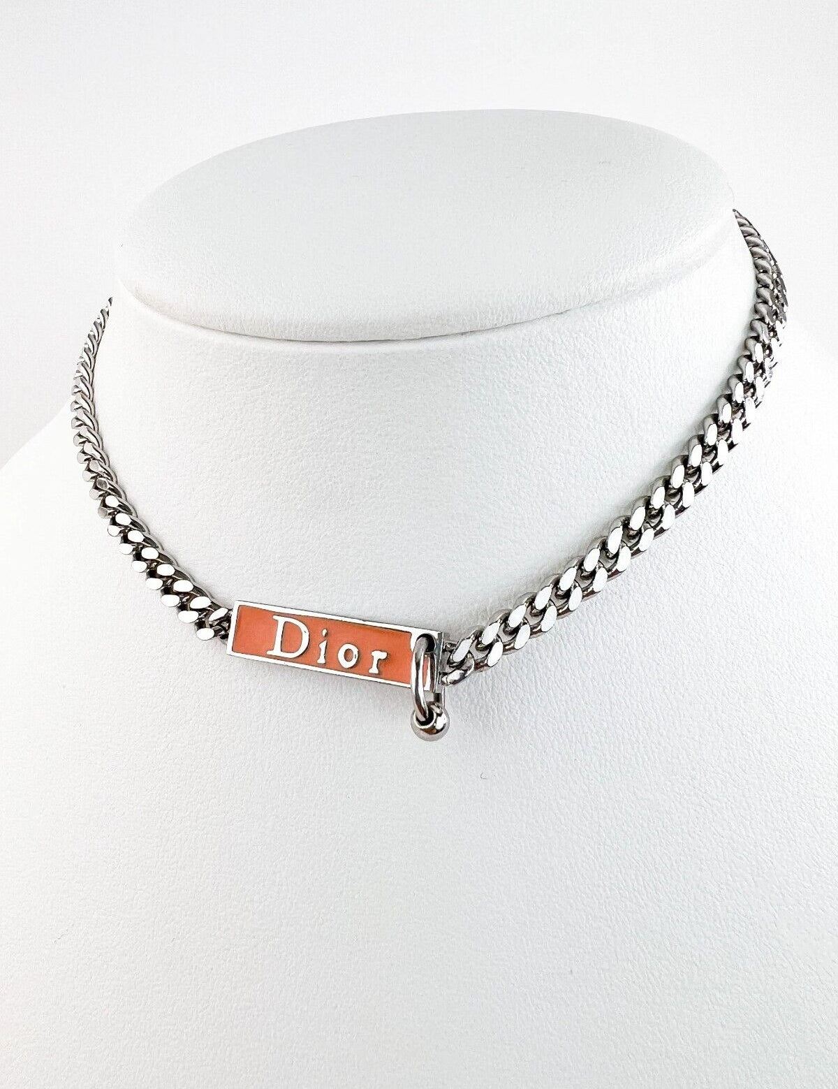 Vintage Dior Necklace, Dior Choker ,Dior letter Link  Vintage Necklace, Personalised Gifts, Choker  Silver, CD Logo, Gift for Her , Dior Y2K