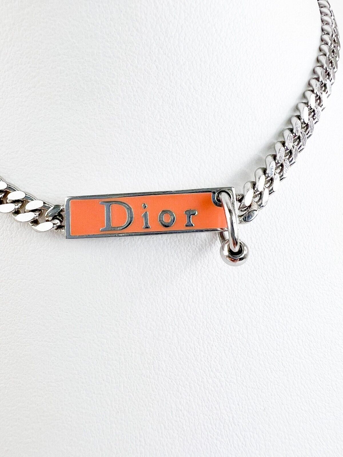 Vintage Dior Necklace, Dior Choker ,Dior letter Link  Vintage Necklace, Personalised Gifts, Choker  Silver, CD Logo, Gift for Her , Dior Y2K