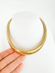 Vintage Christian Dior Necklace, Dior Chain Necklace, Dior Tubogas necklace Snake chain  Necklace, Gift for her, gold zipper choker