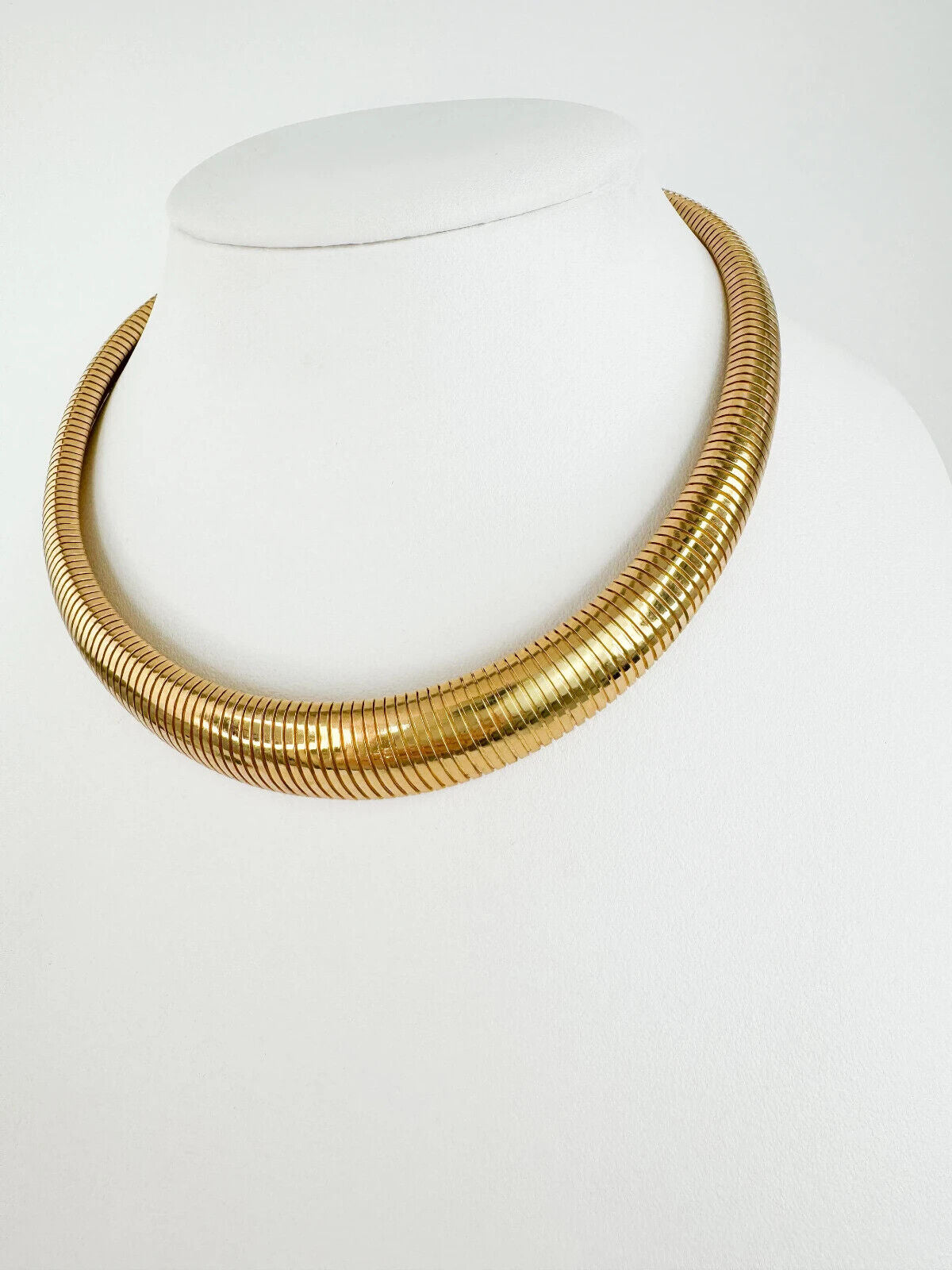 Christian Dior Necklace Chain Tubogas Snake Chain Gold zipper choker Vintage