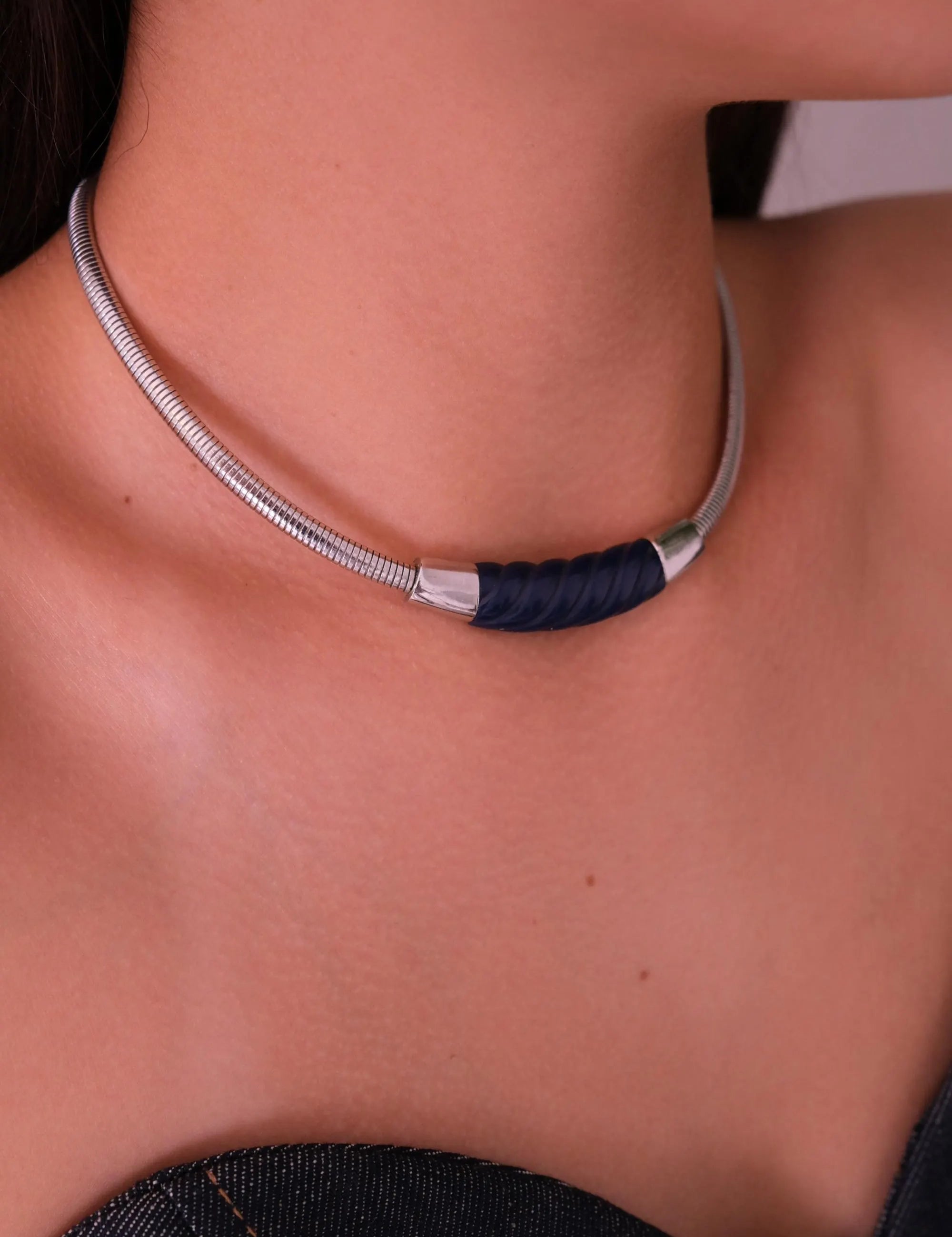 Vintage Givenchy Choker: Silver Plated G Logo Link, 1978 women necklace woman jewelry, vintage necklace