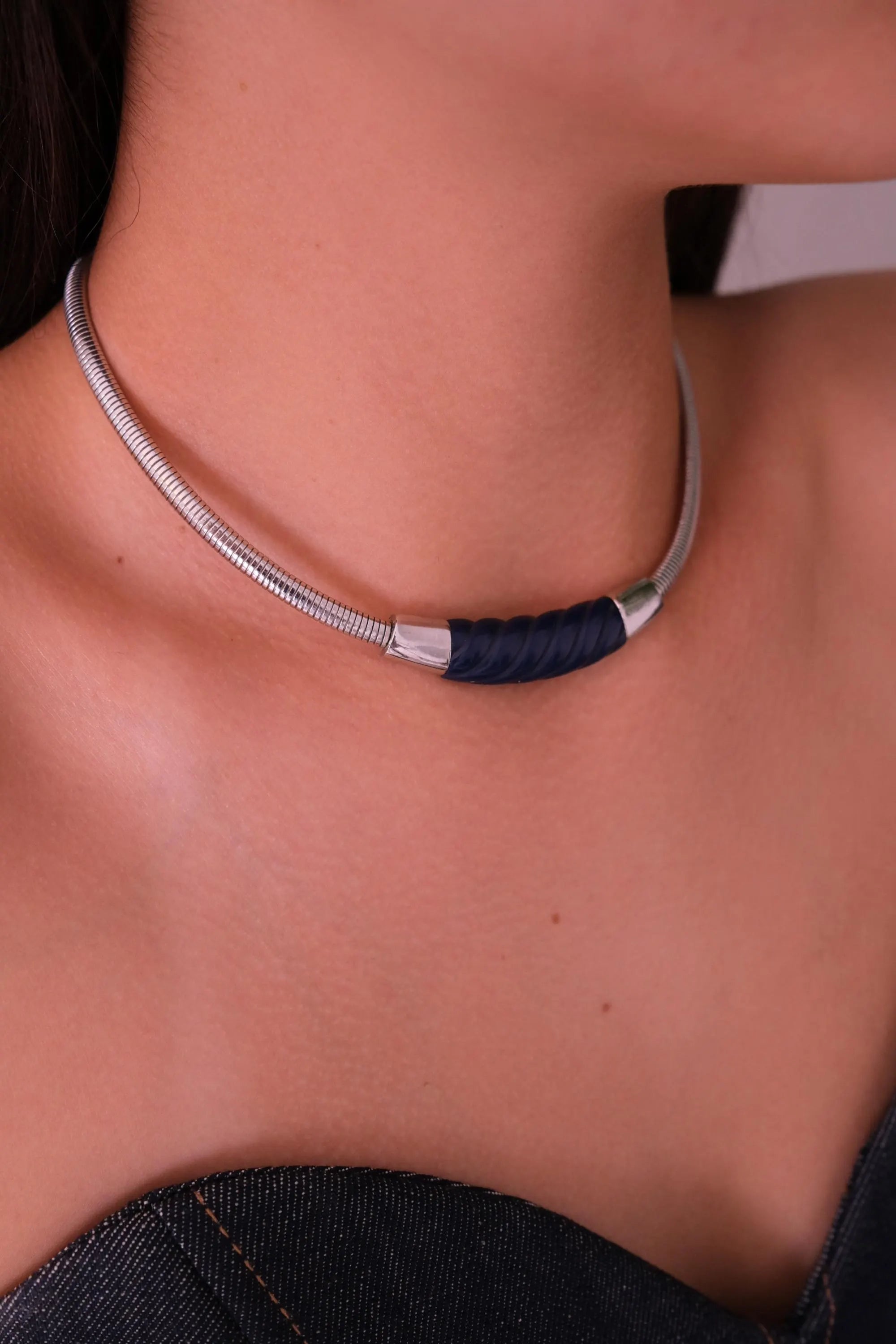 Vintage Givenchy Choker: Silver Plated G Logo Link, 1978 women necklace woman jewelry, vintage necklace