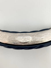 Vintage Givenchy Choker: Silver Plated G Logo Link, 1978 women necklace woman jewelry, vintage necklace