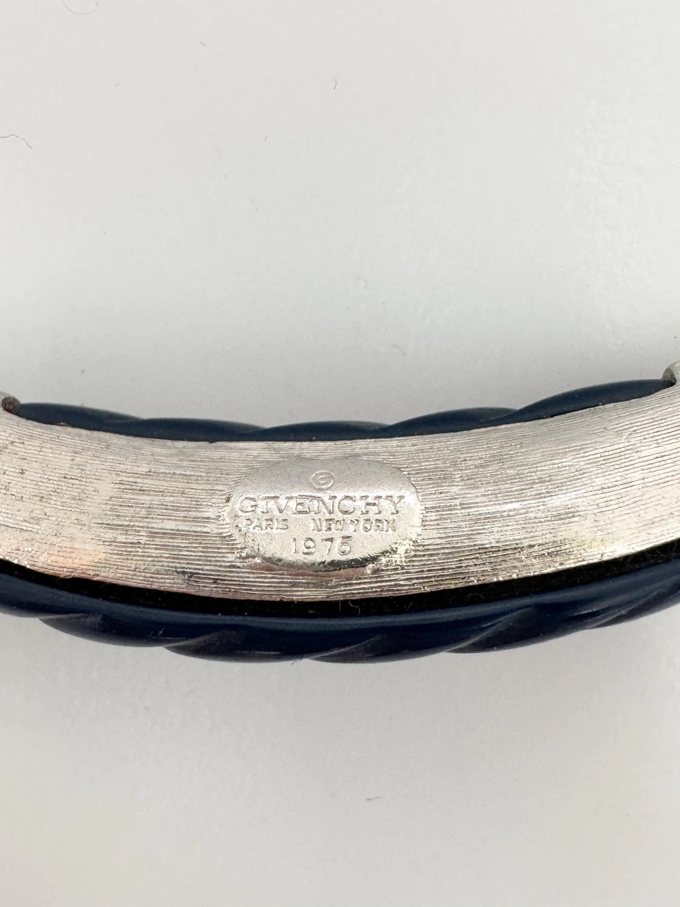 Vintage Givenchy Choker: Silver Plated G Logo Link, 1978 women necklace woman jewelry, vintage necklace