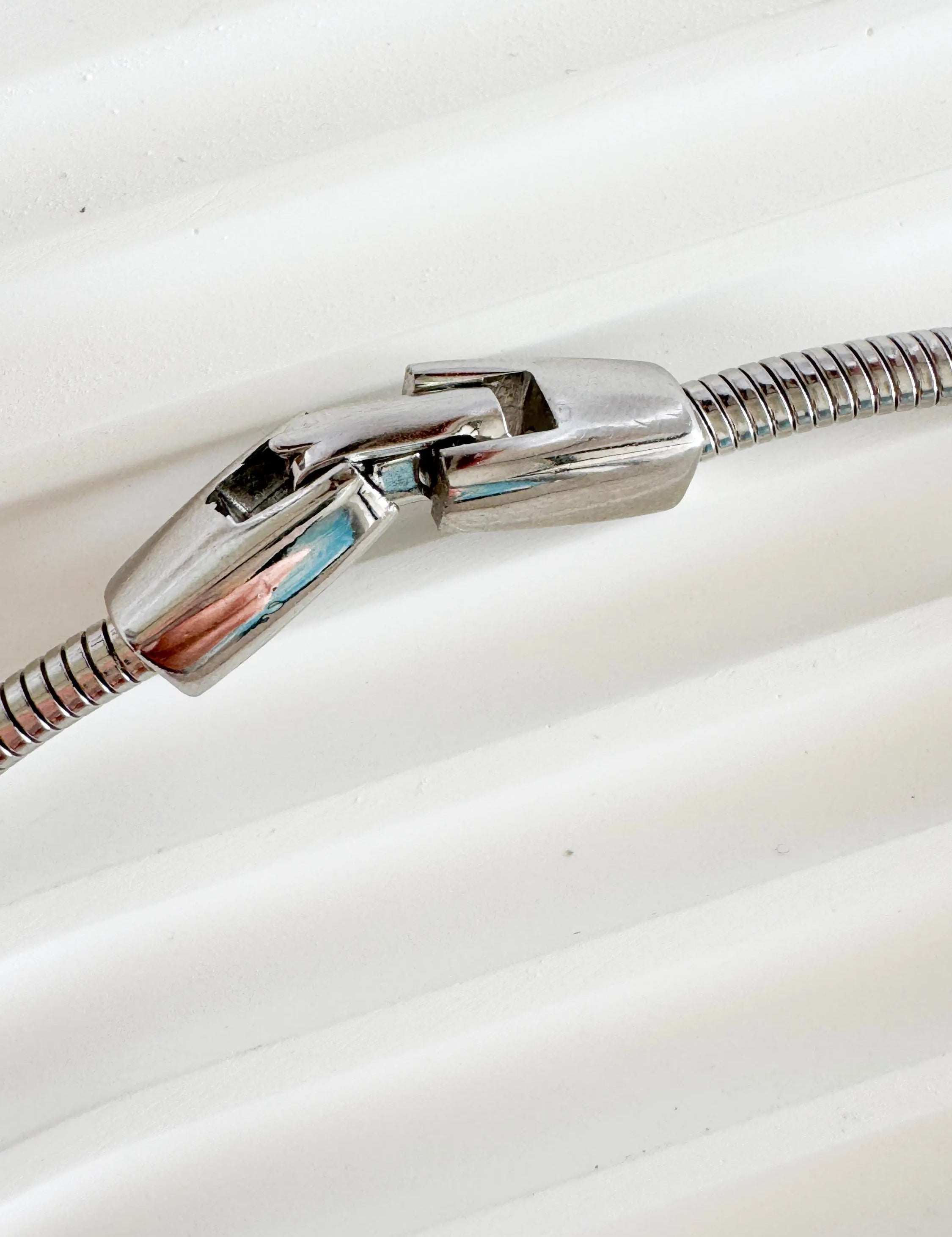 Vintage Givenchy Choker: Silver Plated G Logo Link, 1978 women necklace woman jewelry, vintage necklace