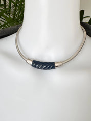 Vintage Givenchy Choker: Silver Plated G Logo Link, 1978 women necklace woman jewelry, vintage necklace