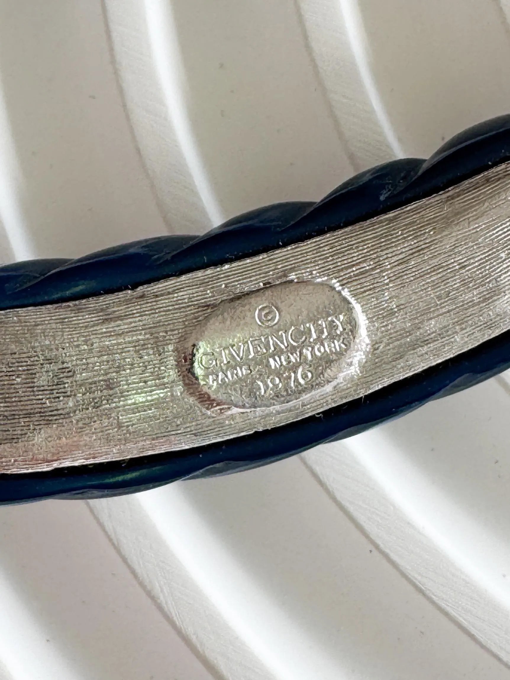 Vintage Givenchy Choker: Silver Plated G Logo Link, 1978 women necklace woman jewelry, vintage necklace