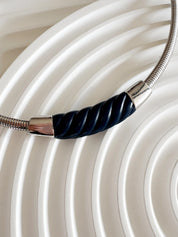 Vintage Givenchy Choker: Silver Plated G Logo Link, 1978 women necklace woman jewelry, vintage necklace