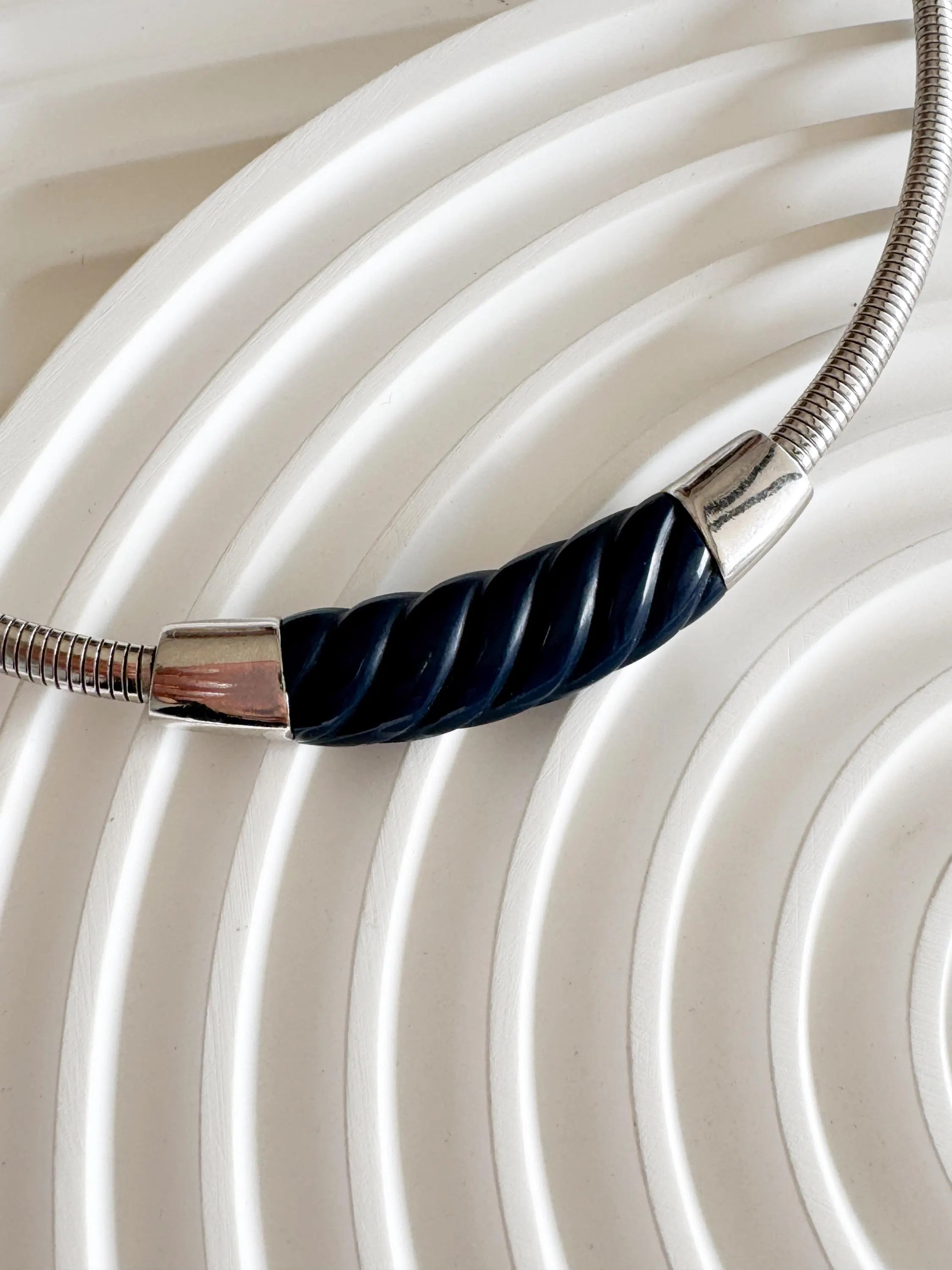 Vintage Givenchy Choker: Silver Plated G Logo Link, 1978 women necklace woman jewelry, vintage necklace