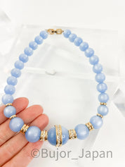 Givenchy Vintage necklace Blue Glass Lucite choker  beaded Rhinestone Gold  necklace choker, Chain Necklace, Gift for her, Jewelry for women