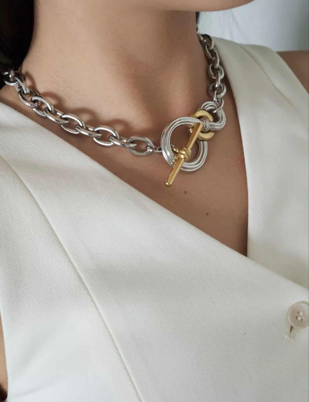 Vintage Givenchy Silver Tone Chain Necklace Vintage, Necklace chain Gold, Bridal Necklace, Women Jewelry, Necklace charms