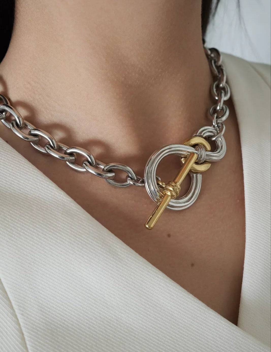 Vintage Givenchy Silver Tone Chain Necklace Vintage, Necklace chain Gold, Bridal Necklace, Women Jewelry, Necklace charms
