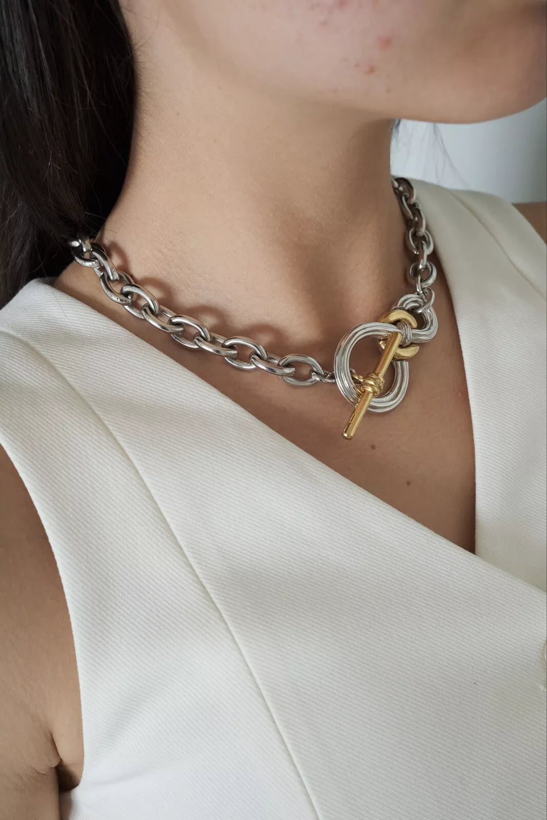 Vintage Givenchy Silver Tone Chain Necklace Vintage, Necklace chain Gold, Bridal Necklace, Women Jewelry, Necklace charms