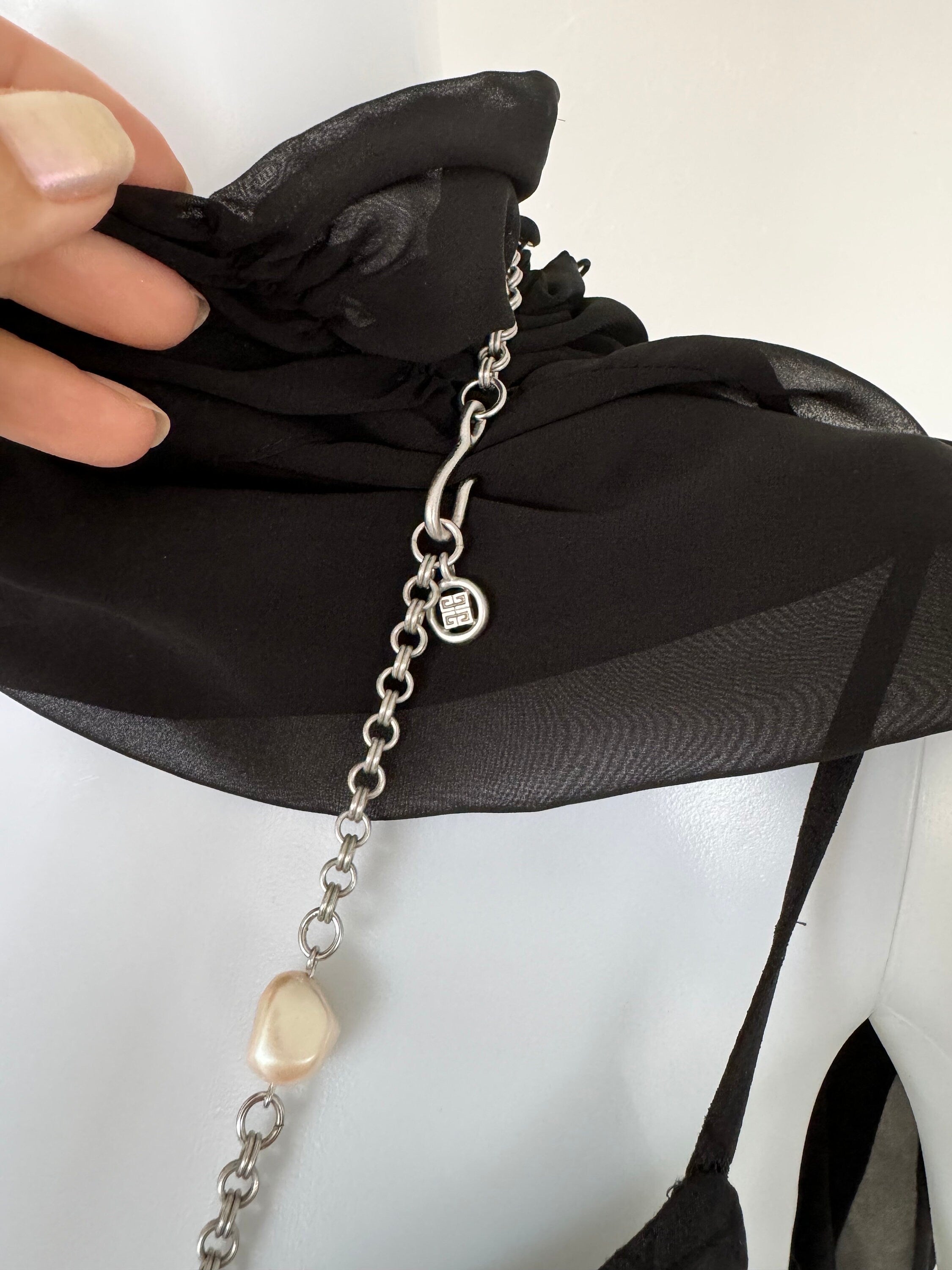Vintage Givenchy Necklace, Silver  Tone Necklace, Jewelry necklace, Long Necklace, butterfly Charms Classic, Vintage Jewelry, Gift for her