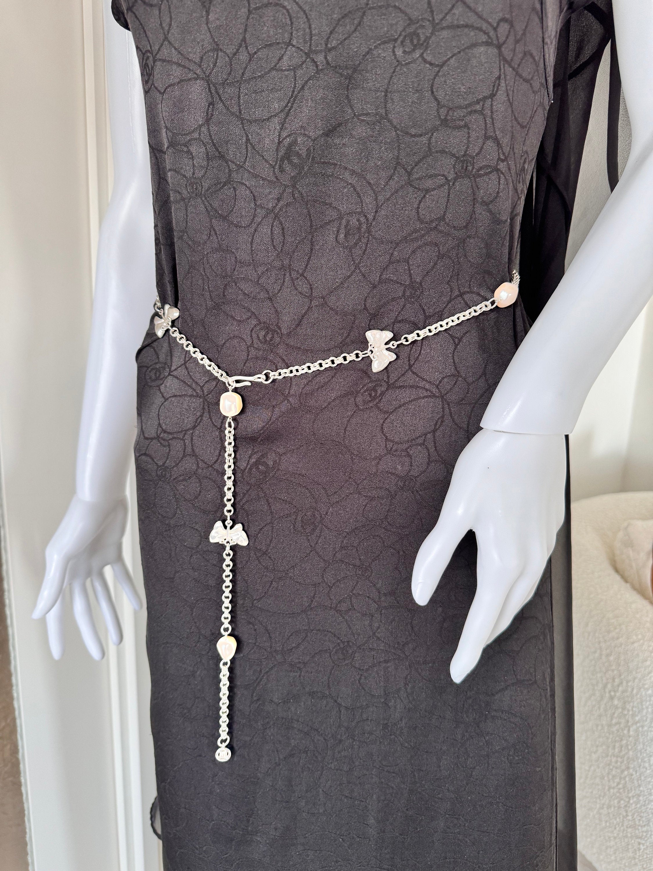 Vintage Givenchy Necklace, Silver  Tone Necklace, Jewelry necklace, Long Necklace, butterfly Charms Classic, Vintage Jewelry, Gift for her