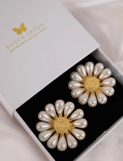 Flower Earrings Pearl, Givenchy Vintage Earrings, Gold Daisy Earrings, Gift For Her, Dainty Earrings , White Flower Statement EarringsVintage Givenchy Earrings, Givenchy Daisy Earrings, Givenchy pearl earrings  Gift For Her, Dainty Earrings, White Flower Bridal Earrings