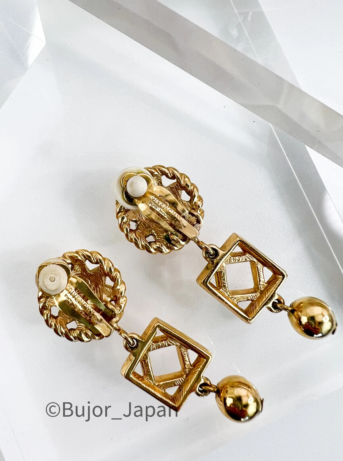 Givenchy Vintage Earrings, Gold Tone Dangling Earrings, Drop Earrings, Openwork Star Charm Earrings, Cute Earrings, Jewelry for Women